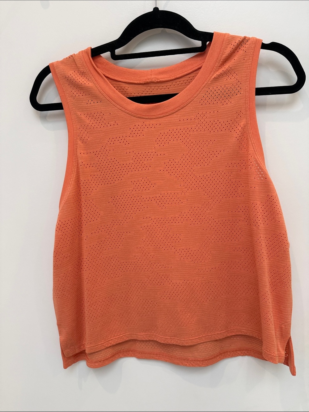 lululemon athletica Coral-Orange Perforated Muscle Tank